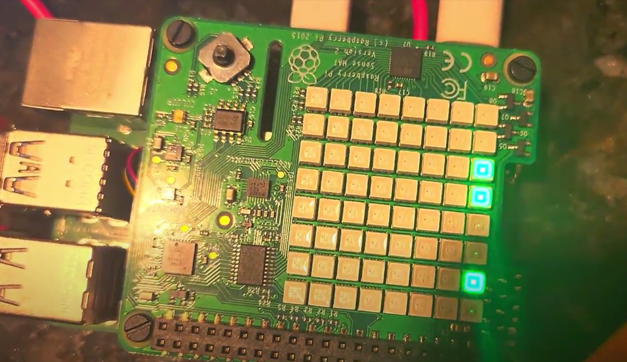 Vestability LED matrix showing frequency response to live music
